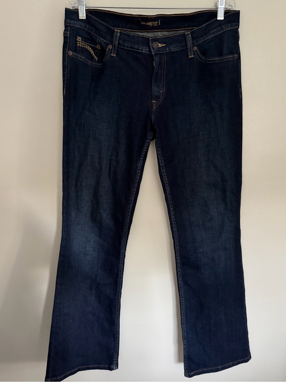 LEVI'S 524 Too Superlow Flare Vintage Jeans - Women's Size 15M - Dark Wash Y2K
